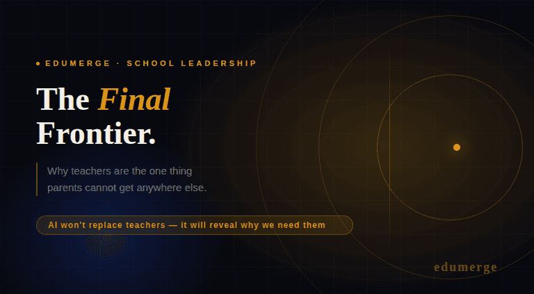 The Final Frontier: Why Teachers Are the One Thing Parents Cannot Get Anywhere Else