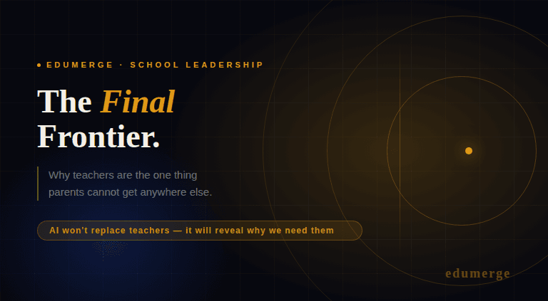 The Final Frontier: Why Teachers Are the One Thing Parents Cannot Get Anywhere Else