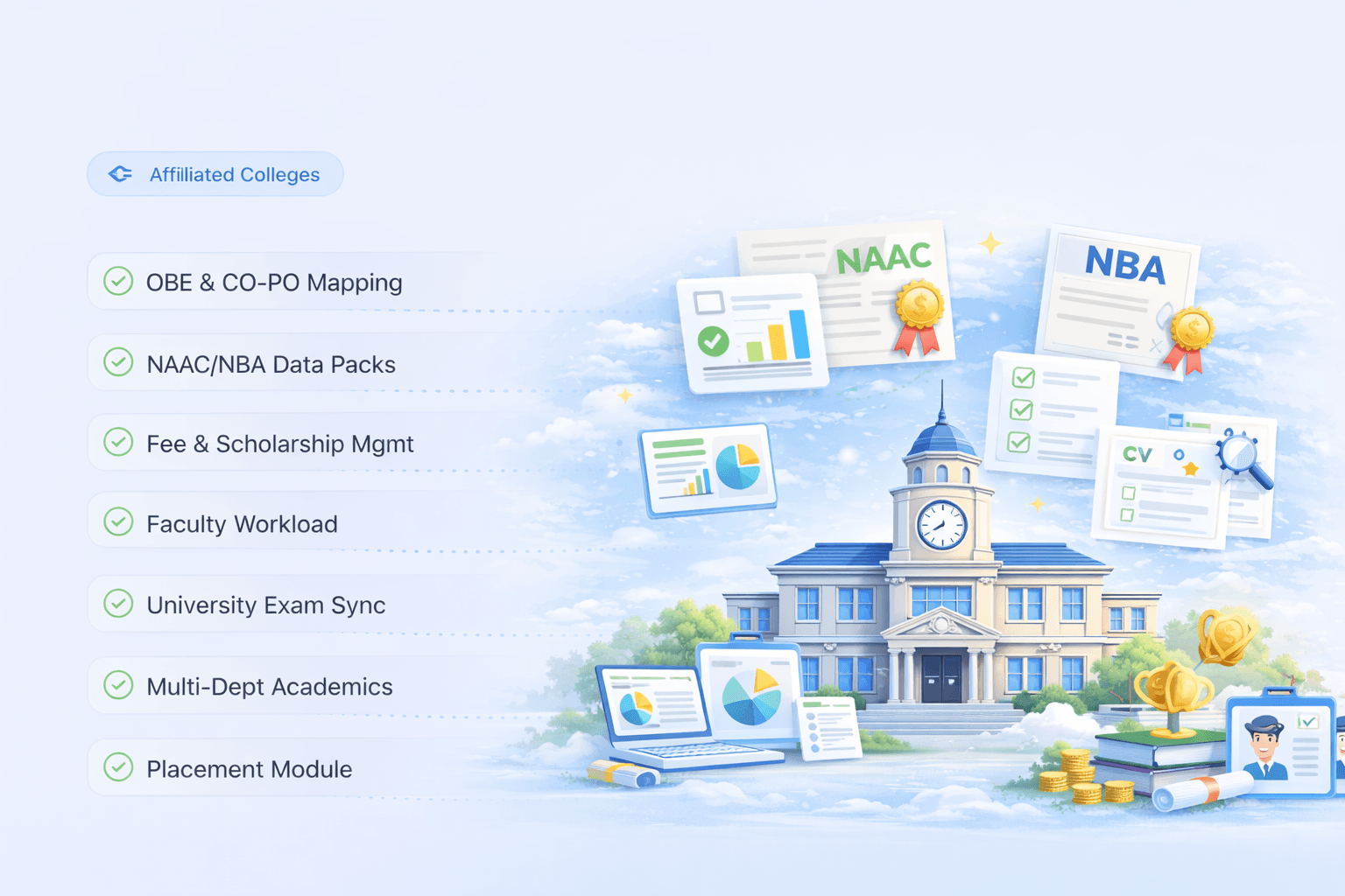 Built for Affiliated Colleges - University-readiness ERP solution