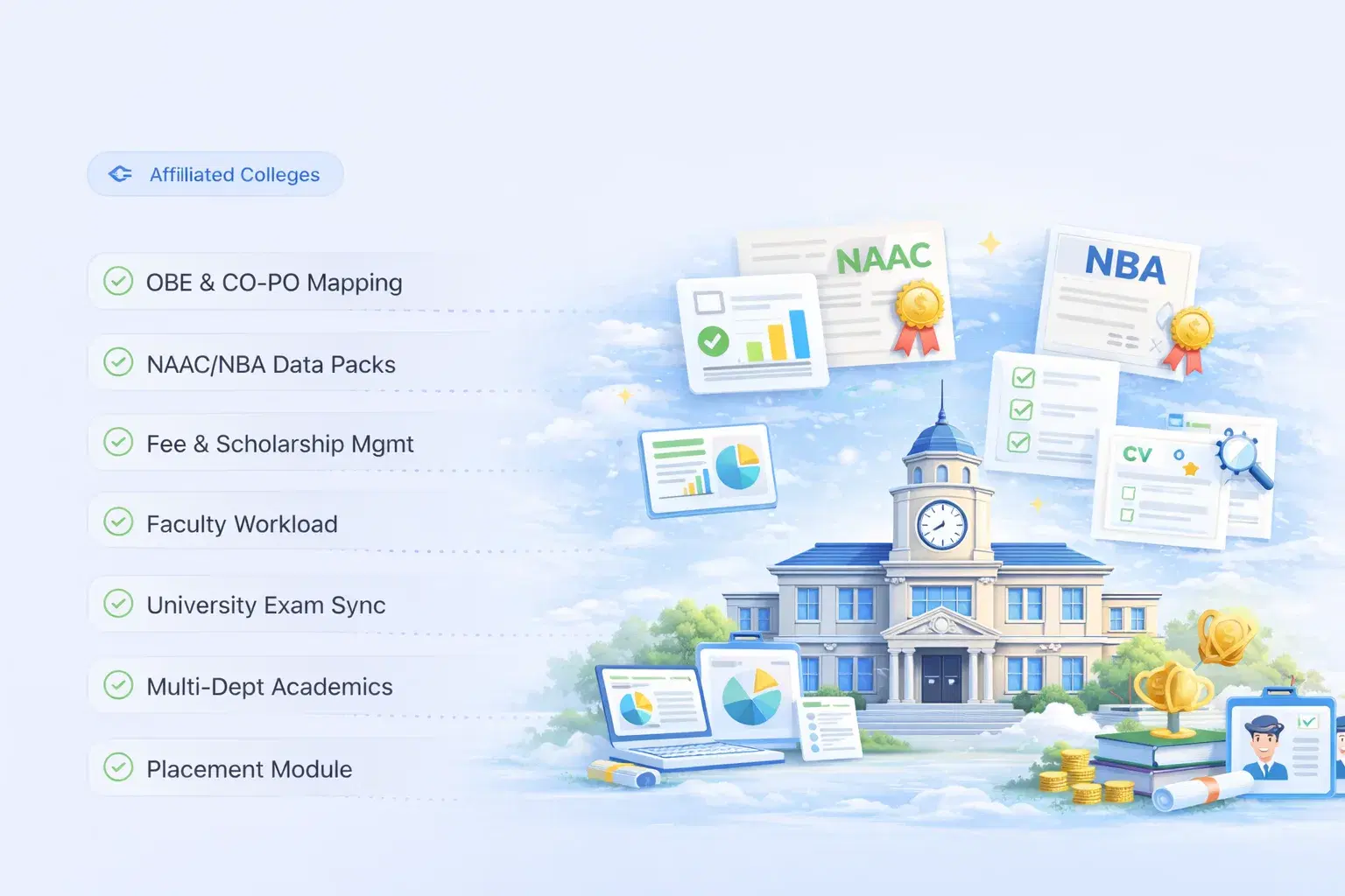 Built for Affiliated Colleges - University-readiness ERP solution
