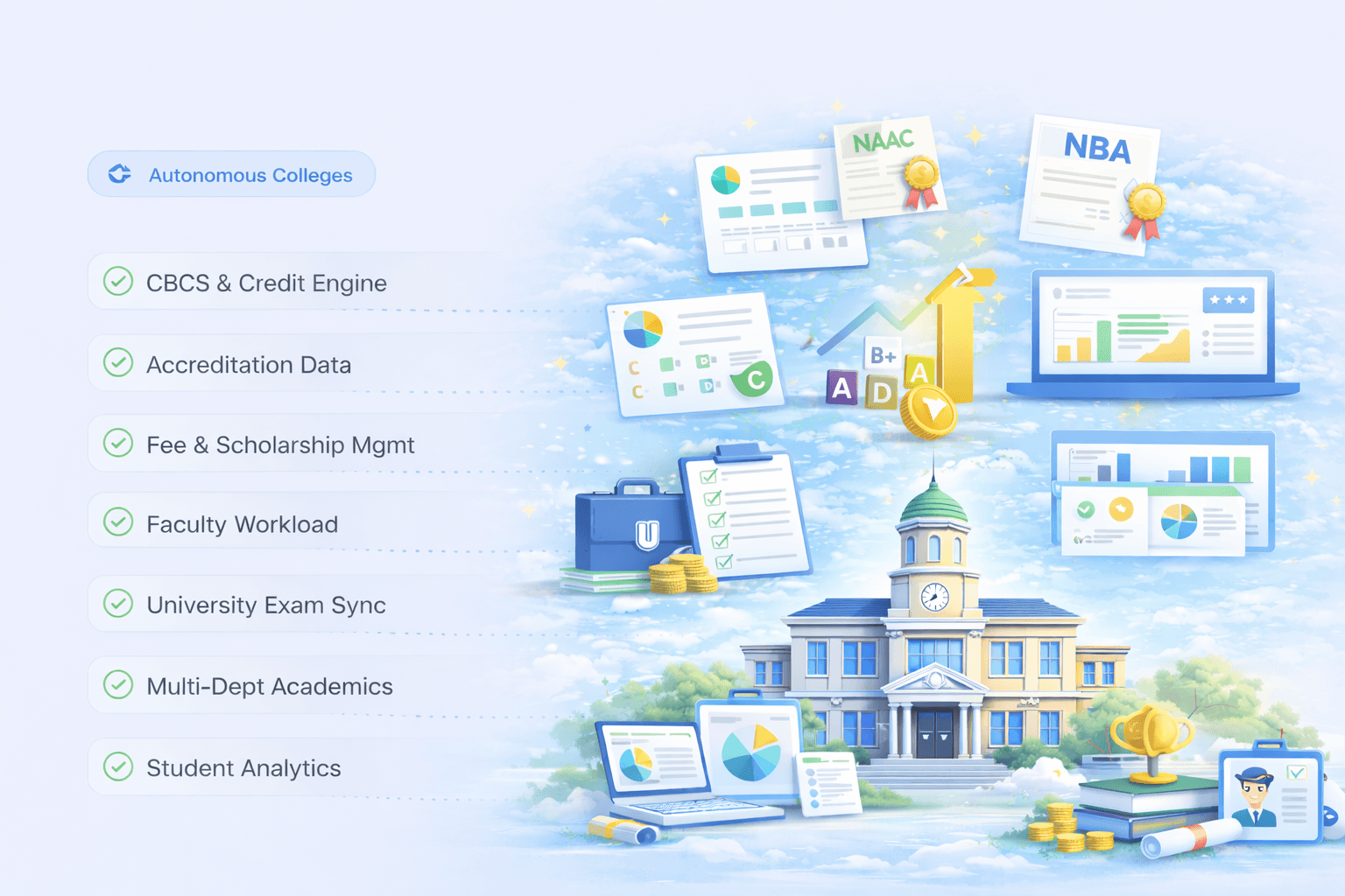 Built for Autonomous Colleges - University-readiness ERP solution