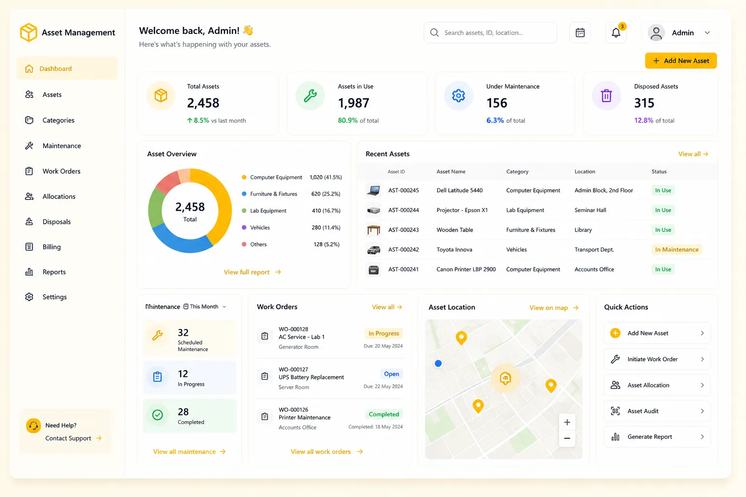 edumerge asset management module to track, maintain, dispose every asset in your institution