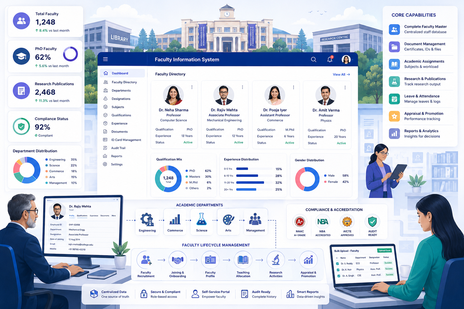 Faculty Information System dashboard