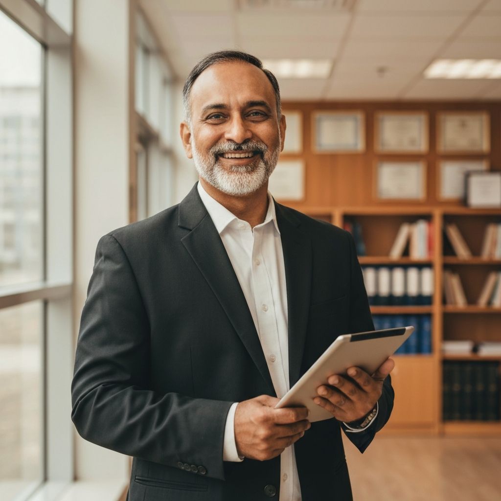 School Principal with Tablet